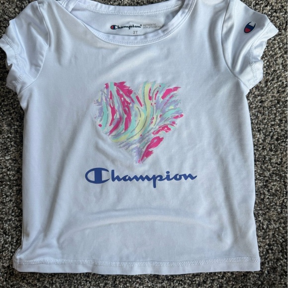 Champion Toddler Girl White Athletic T-Shirt & Legging Set Size 2T - Picture 4 of 4